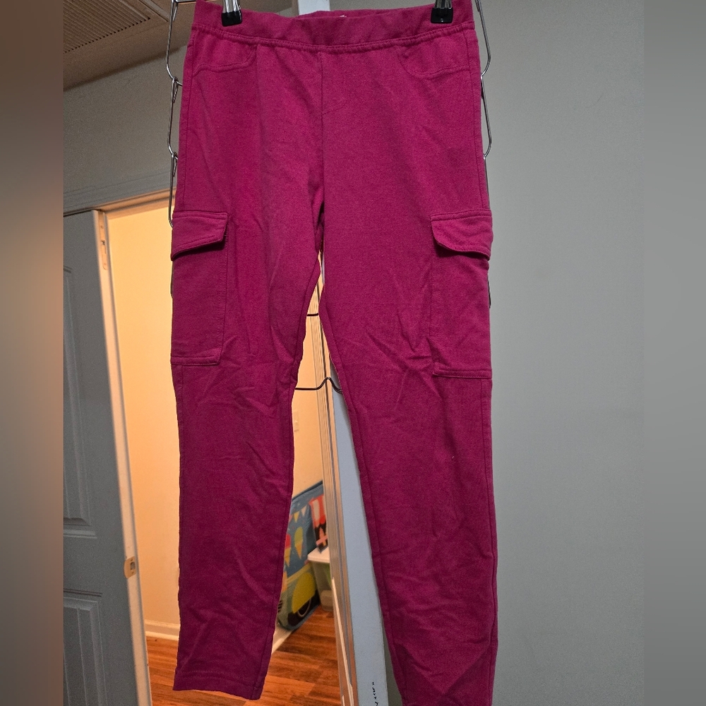 Magenta Girls Cargo Jogger Pants